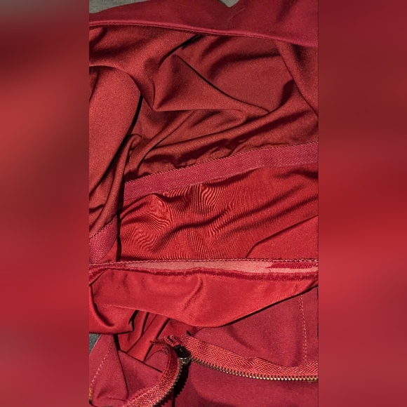 Nue by Shani Wine Colored Dress Brown Faux Leather Shape Wear Dress 14 - Picture 2 of 6